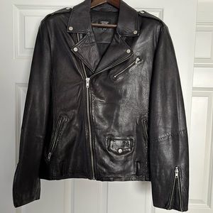 Size L genuine leather LaMarque motorcycle jacket (EUC)